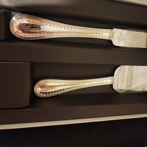 Elegant Silver Cake Server Set